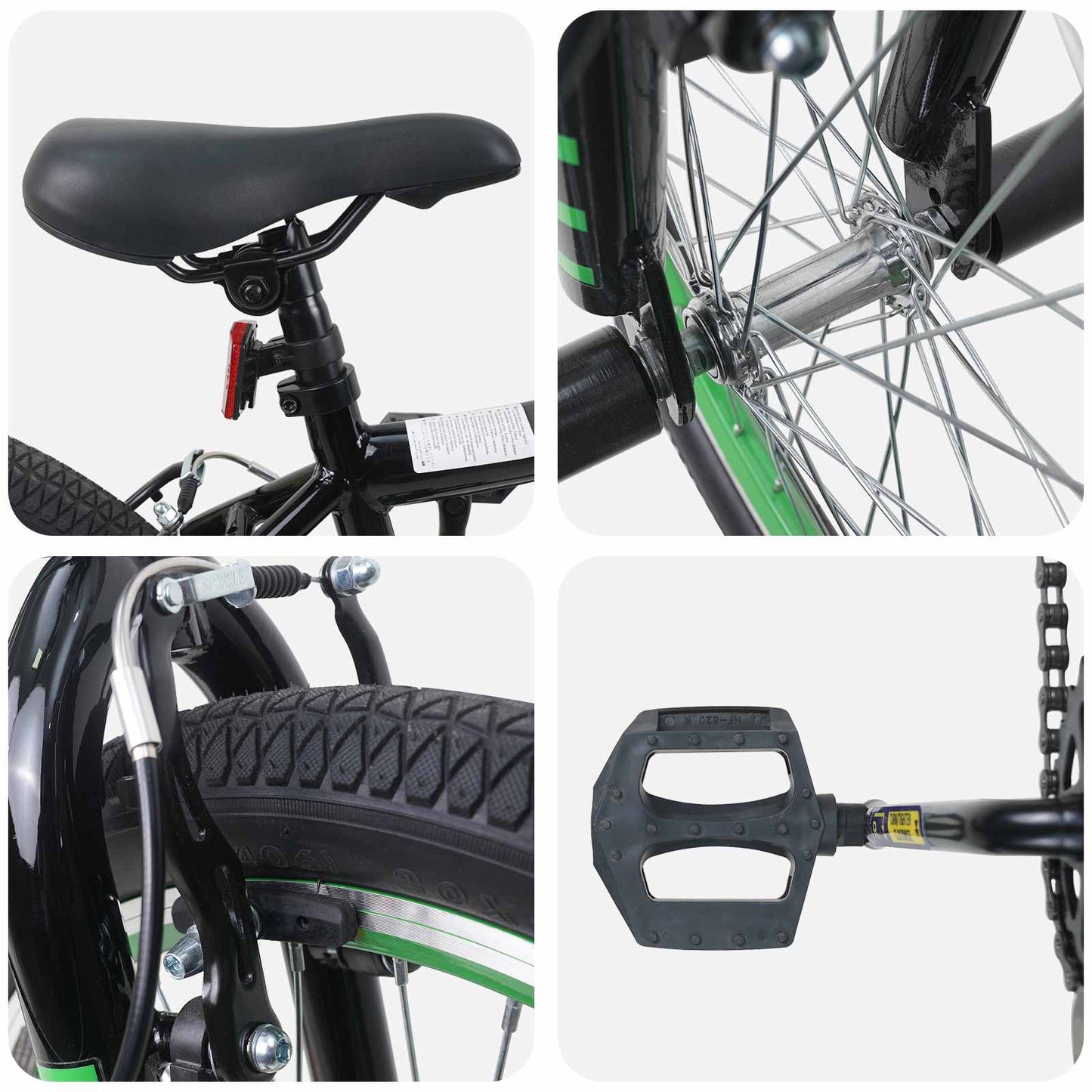 vidaXL BMX Bike 20 Inches for over 9 Years Old Black