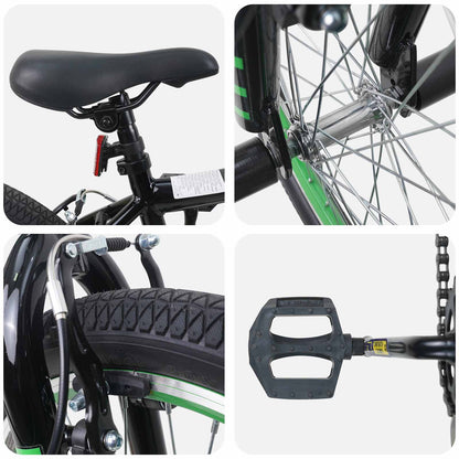 vidaXL BMX Bike 20 Inches for over 9 Years Old Black