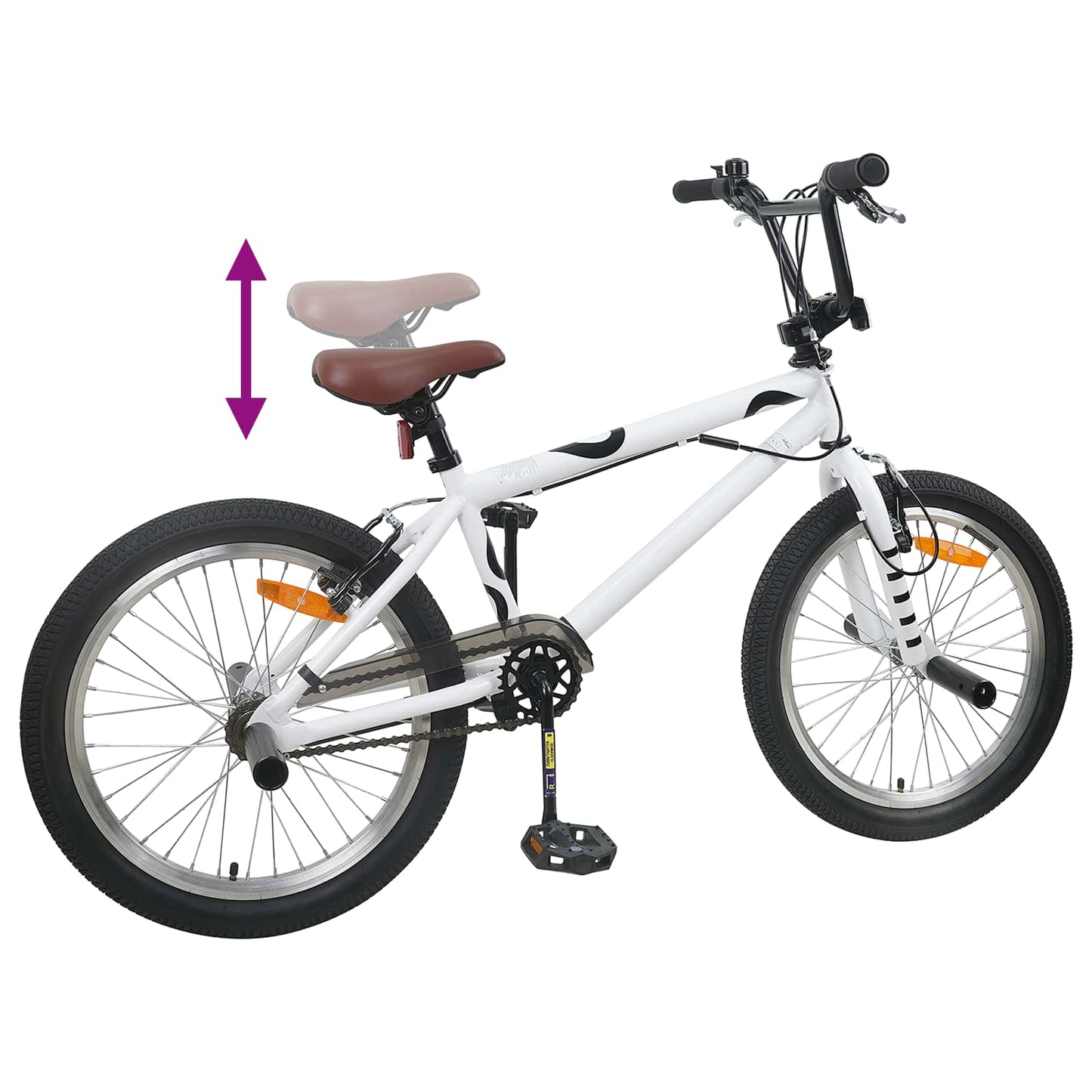 vidaXL BMX Bike 20 Inches for over 9 Years Old White