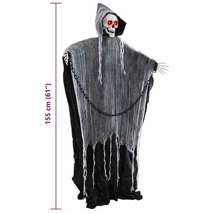 vidaXL Halloween Hanging Grim Reaper SPOOKA Black 112 x 164 cm