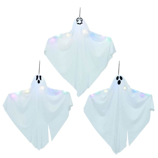 vidaXL Halloween Hanging Ghost 3 pcs White 52 x 62 cm Polyester