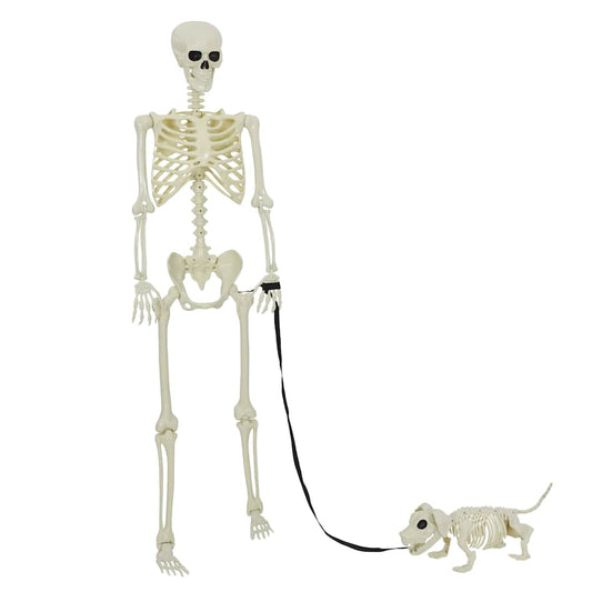 vidaXL Halloween Decoration Skeleton 2 pcs White Polypropylene
