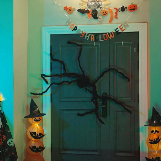 vidaXL Halloween Spider Decoration 3 pcs Black 200 cm Polyester