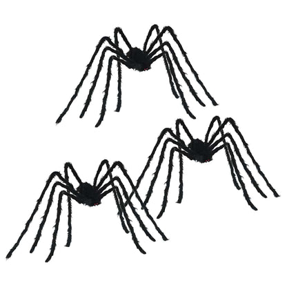 vidaXL Halloween Spider Decoration 3 pcs Black 200 cm Polyester