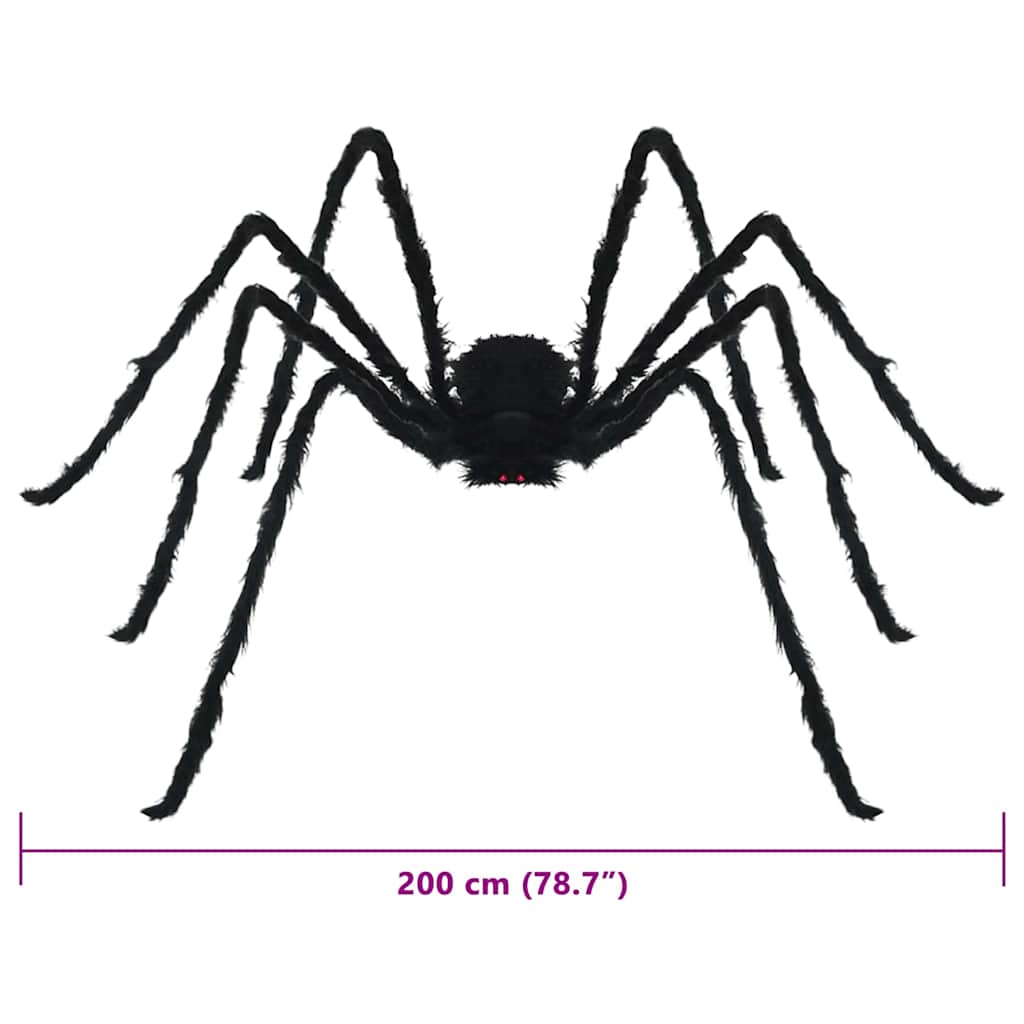 vidaXL Halloween Spider Decoration 3 pcs Black 200 cm Polyester