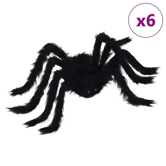vidaXL Halloween Spider Decoration 6 pcs Black 75 cm Polyester