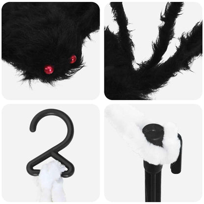 vidaXL Halloween Spider Decoration with Webs 2 pcs Black white 200 cm