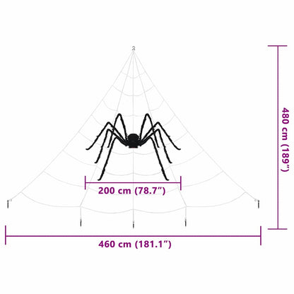 vidaXL Halloween Spider Decoration with Webs 2 pcs Black white 200 cm
