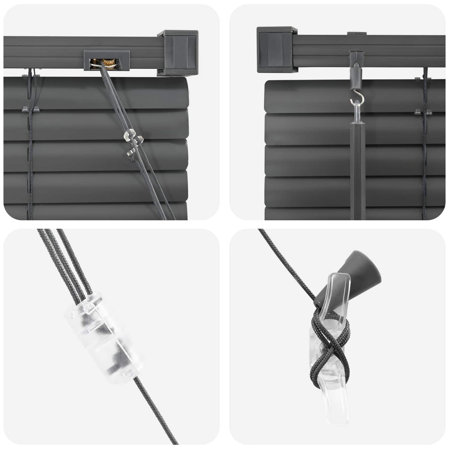 vidaXL Venetian Blind Manual Adjustable Silver Grey 150 x 70 cm PVC