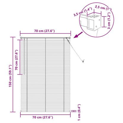 vidaXL Venetian Blind Manual Adjustable Silver Grey 150 x 70 cm PVC