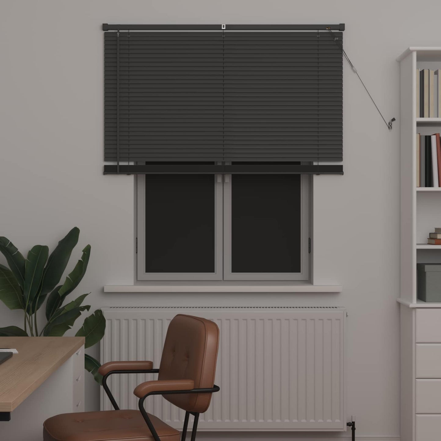 vidaXL Venetian Blind Silver Grey 150 x 110 cm 25 mm PVC
