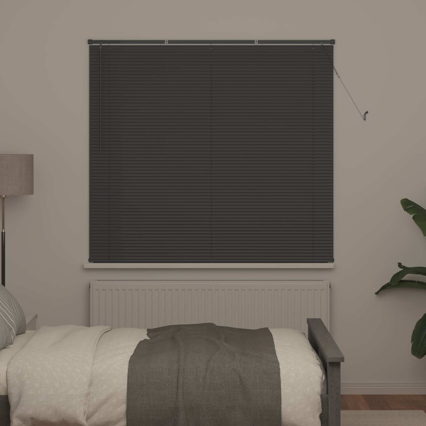 vidaXL Venetian Blind Silver Grey 150 x 140 cm 25 mm PVC
