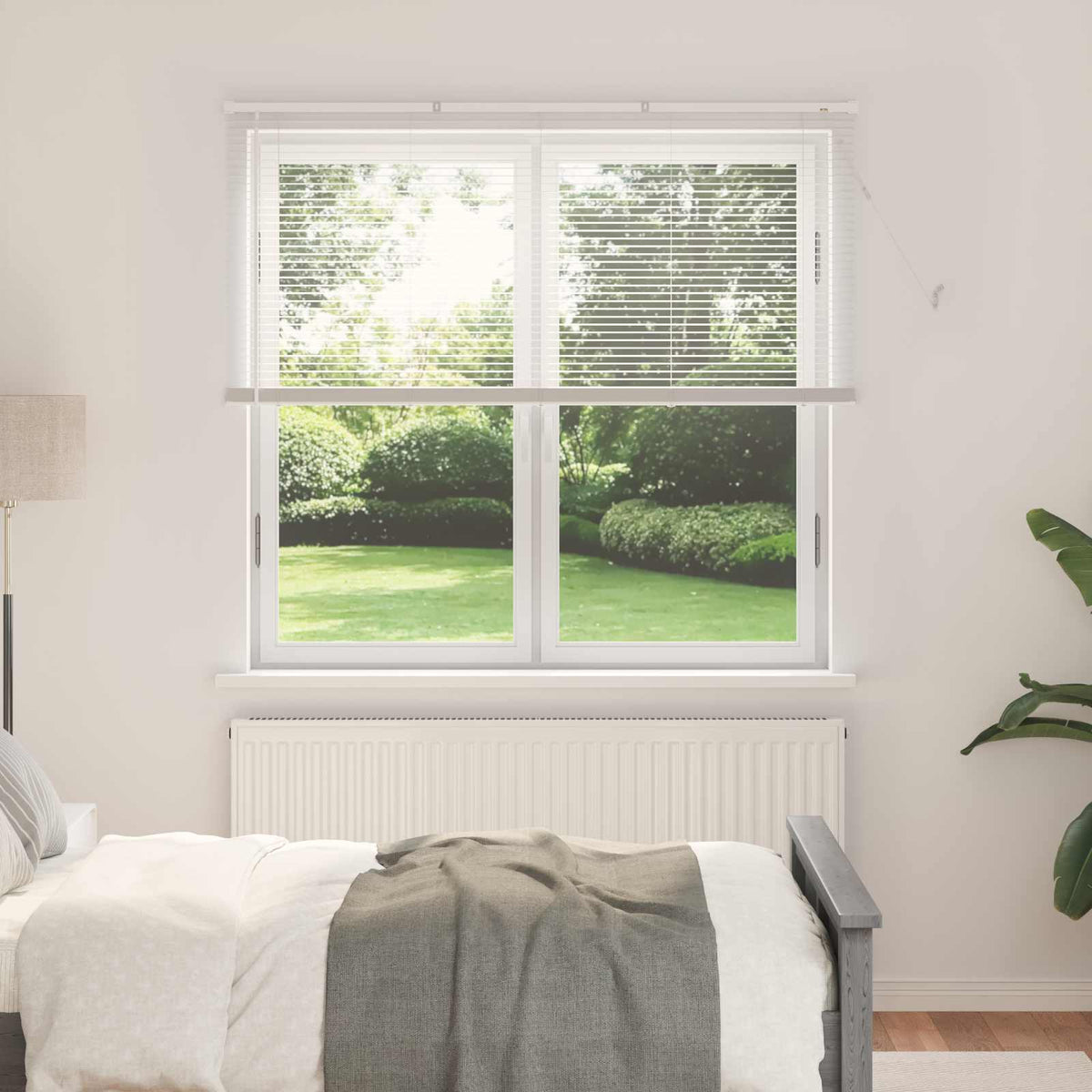 vidaXL Venetian Blind White 150 x 150 cm 25 mm PVC