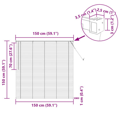 vidaXL Venetian Blind White 150 x 150 cm 25 mm PVC