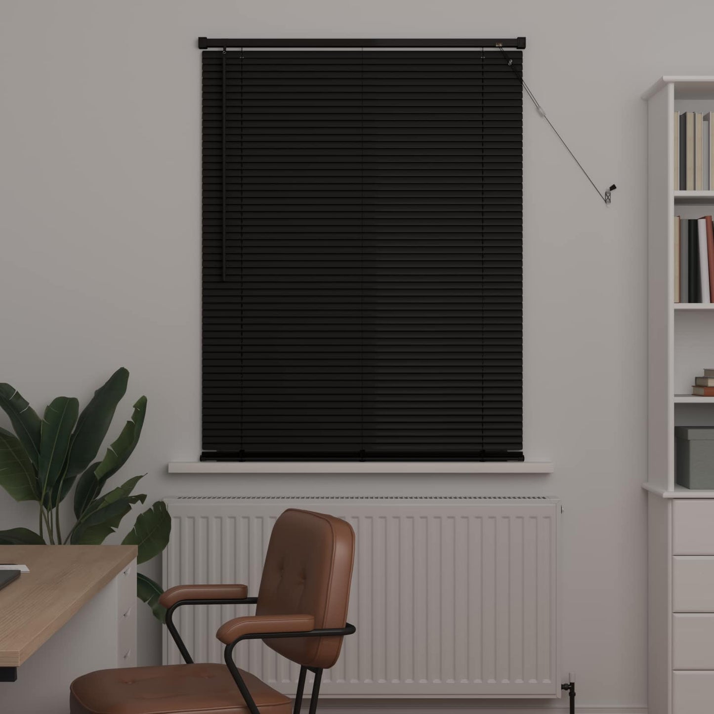 vidaXL Venetian Blind Black 150 x 70 cm 25 mm PVC