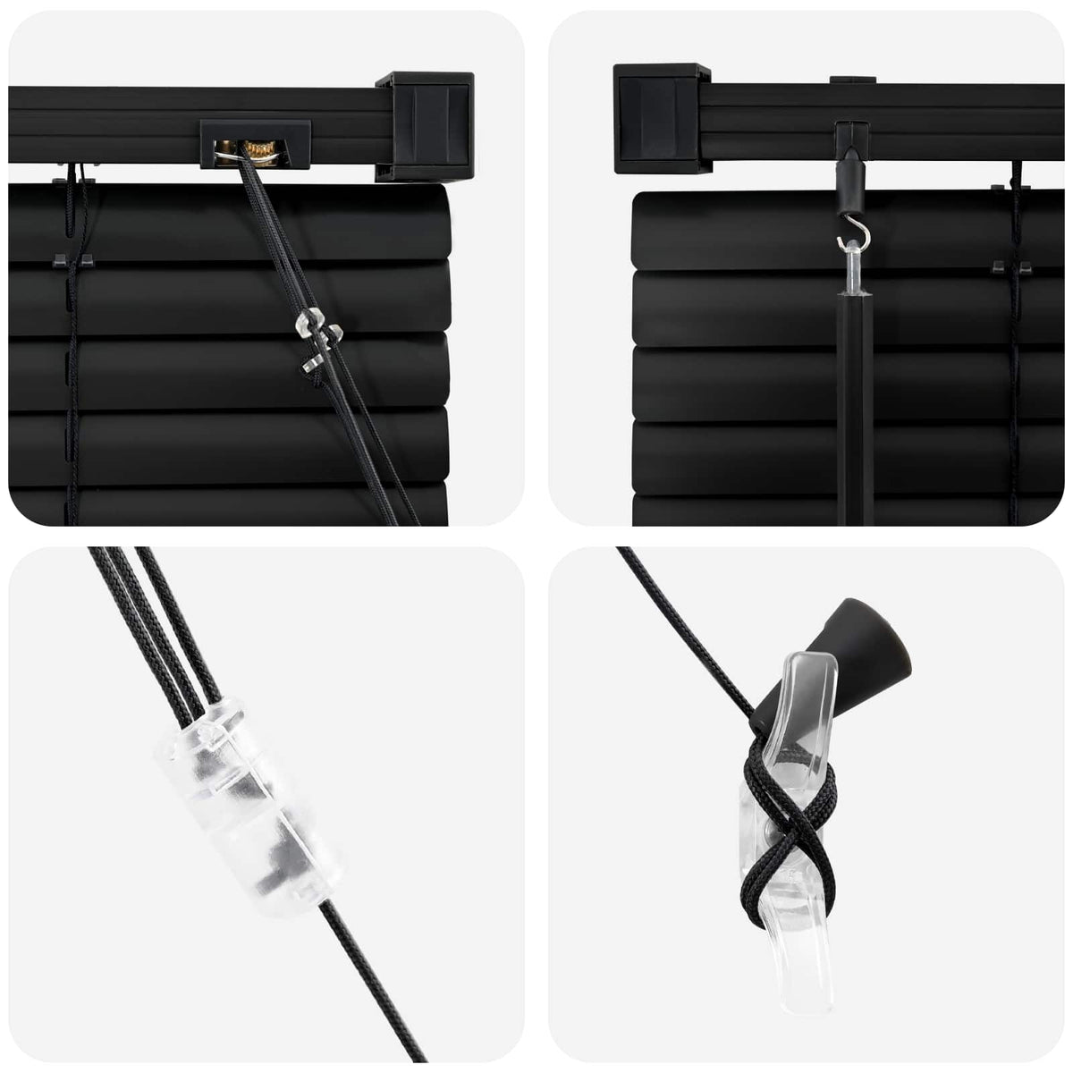 vidaXL Venetian Blind Black 150 x 150 cm 25 mm PVC