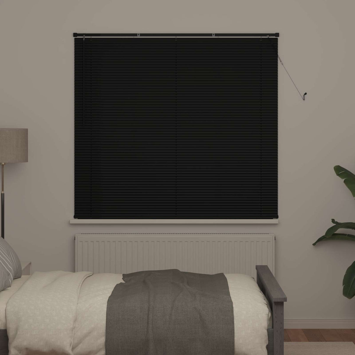 vidaXL Venetian Blind Black 150 x 150 cm 25 mm PVC