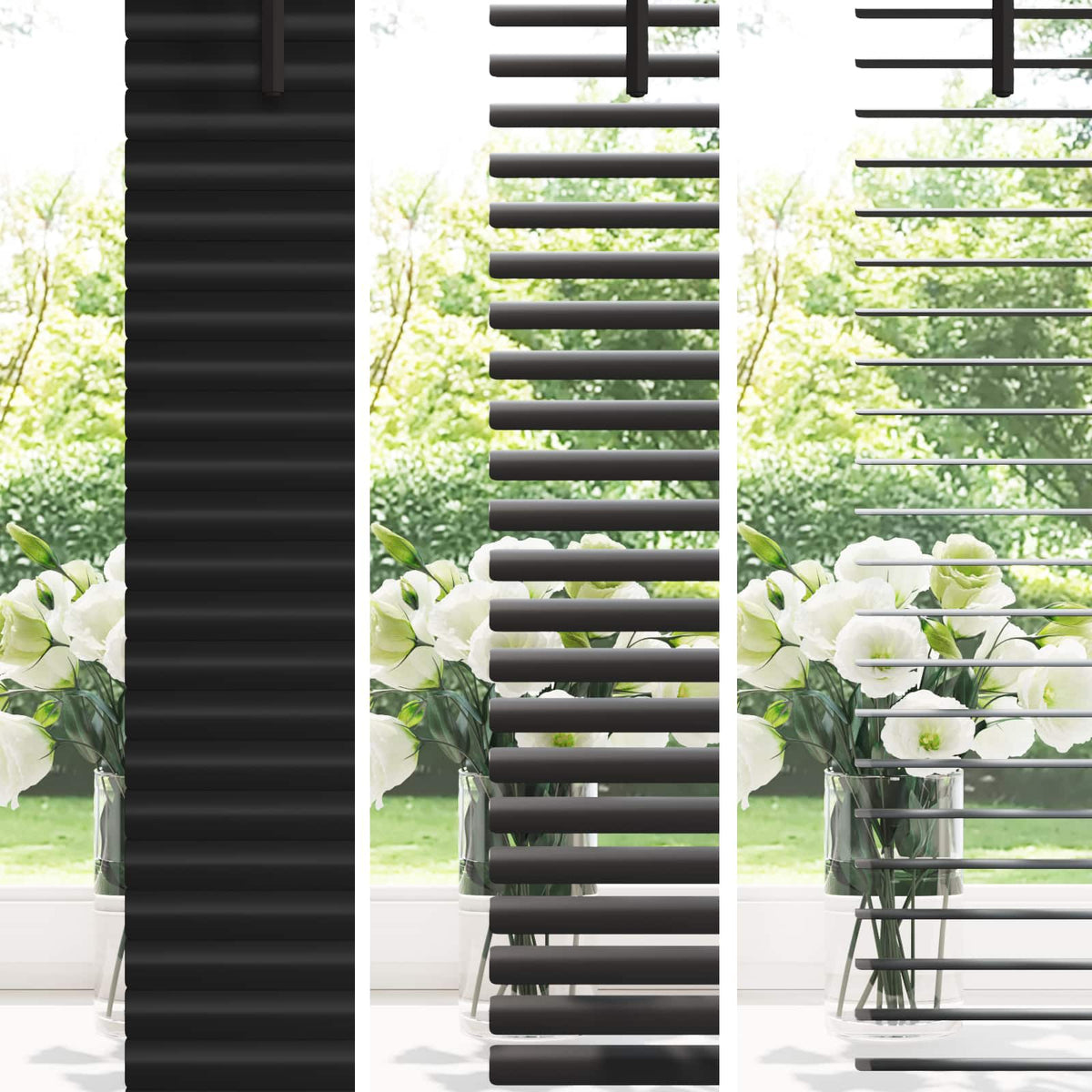 vidaXL Venetian Blind Black 150 x 150 cm 25 mm PVC