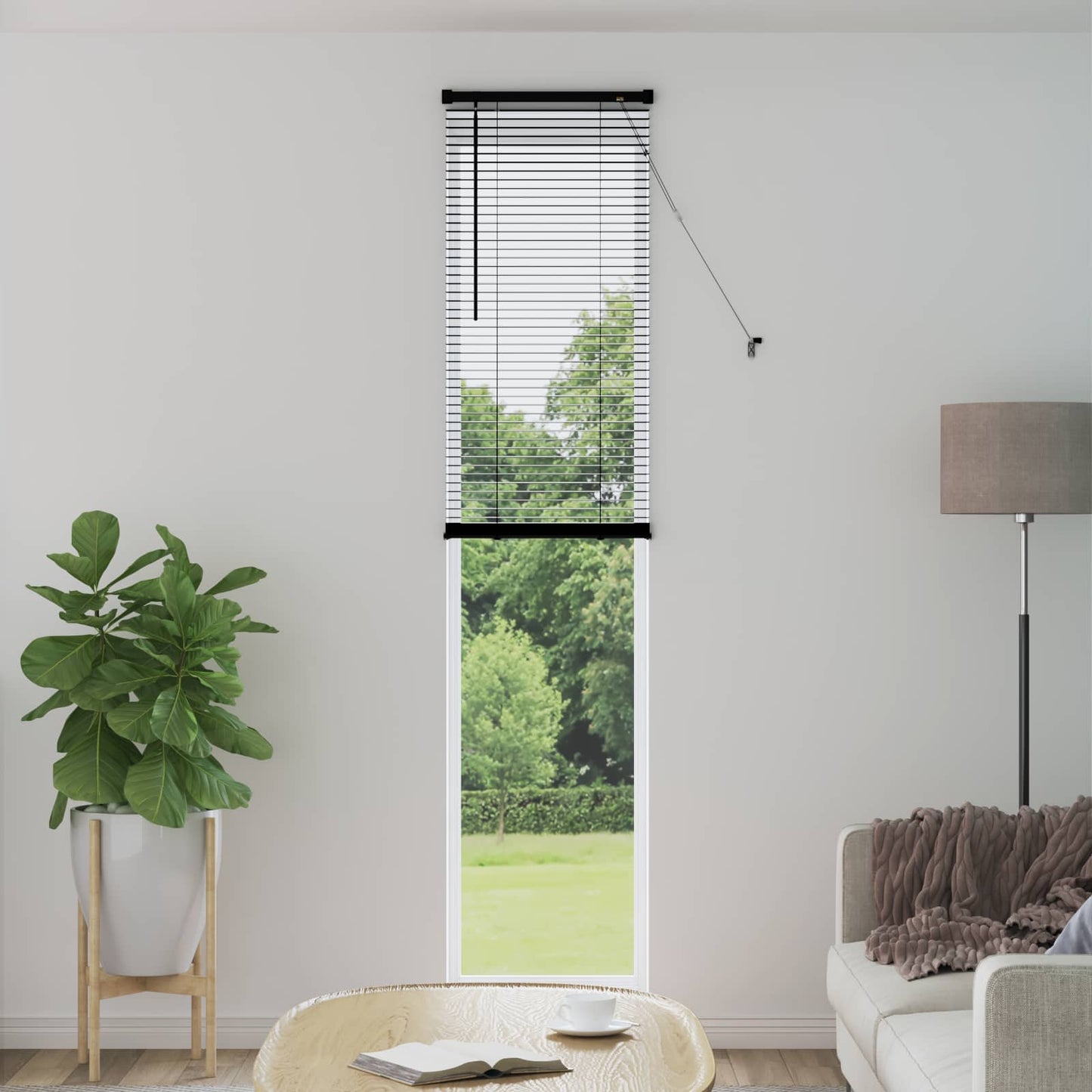 vidaXL Venetian Blind Black 213 x 50 cm 25 mm PVC