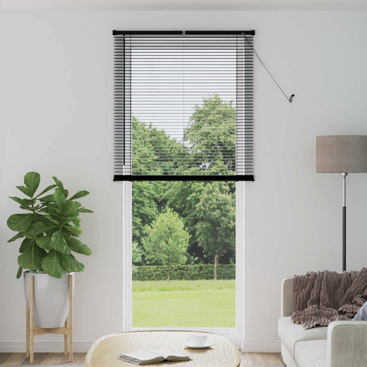 vidaXL Venetian Blind Black 213 x 80 cm 25 mm PVC