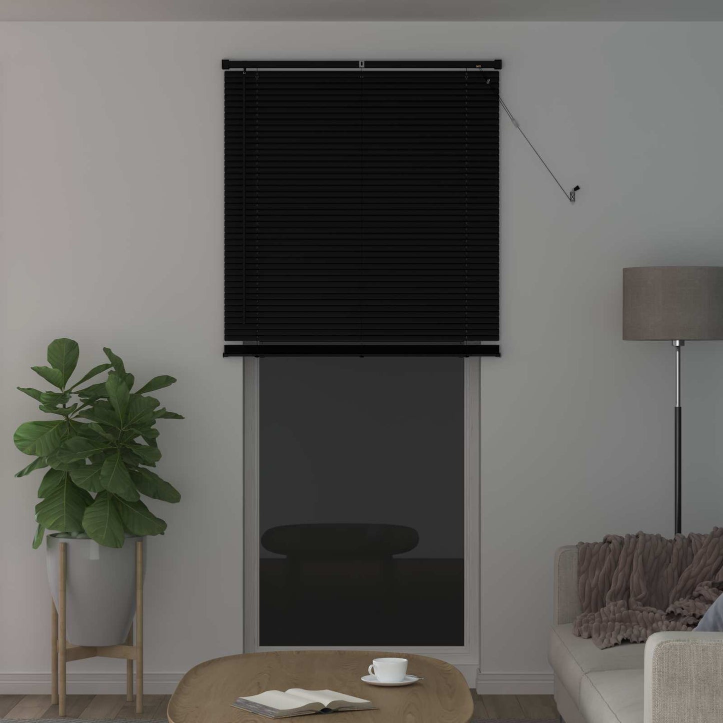 vidaXL Venetian Blind Black 213 x 80 cm 25 mm PVC