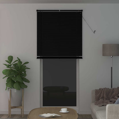vidaXL Venetian Blind Black 213 x 90 cm 25 mm PVC