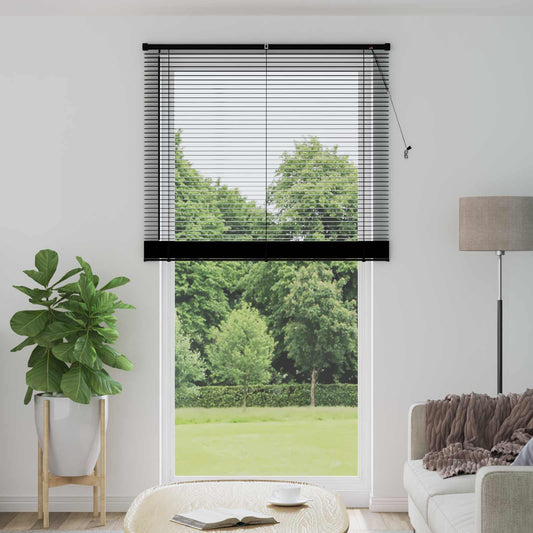 vidaXL Venetian Blind Black 213 x 120 cm 25 mm PVC