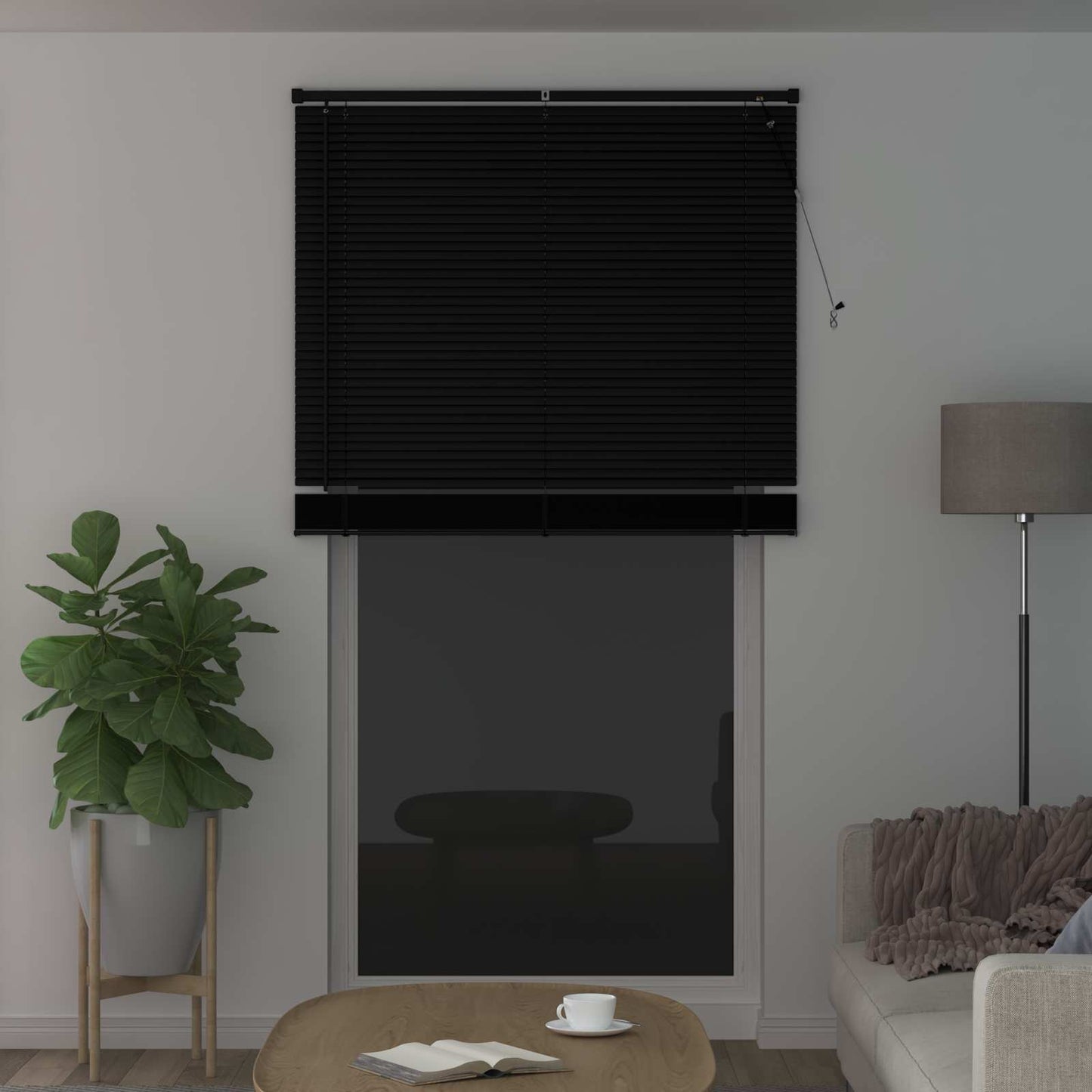 vidaXL Venetian Blind Black 213 x 120 cm 25 mm PVC