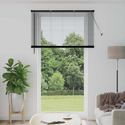 vidaXL Venetian Blind Black 213 x 130 cm 25 mm PVC