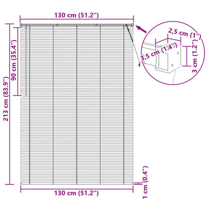 vidaXL Venetian Blind Black 213 x 130 cm 25 mm PVC