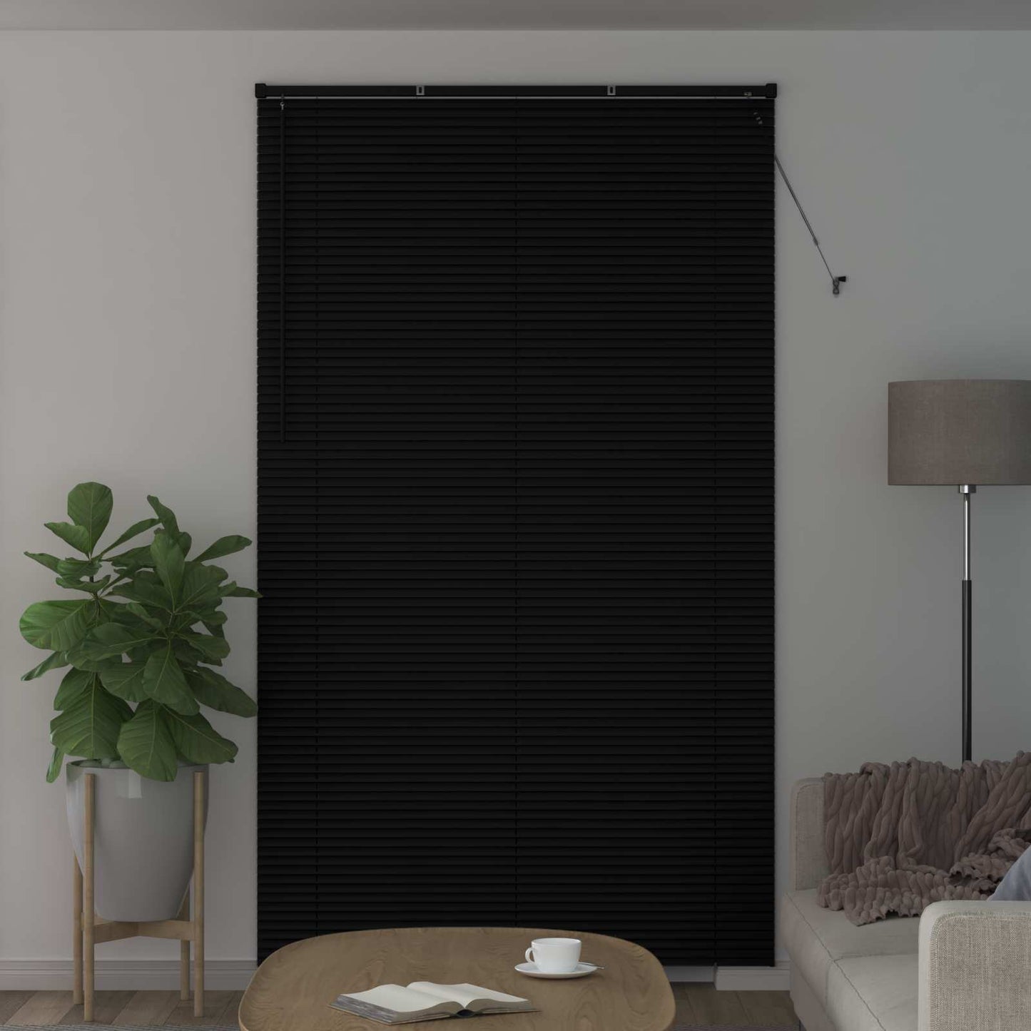 vidaXL Venetian Blind Black 213 x 160 cm 25 mm PVC