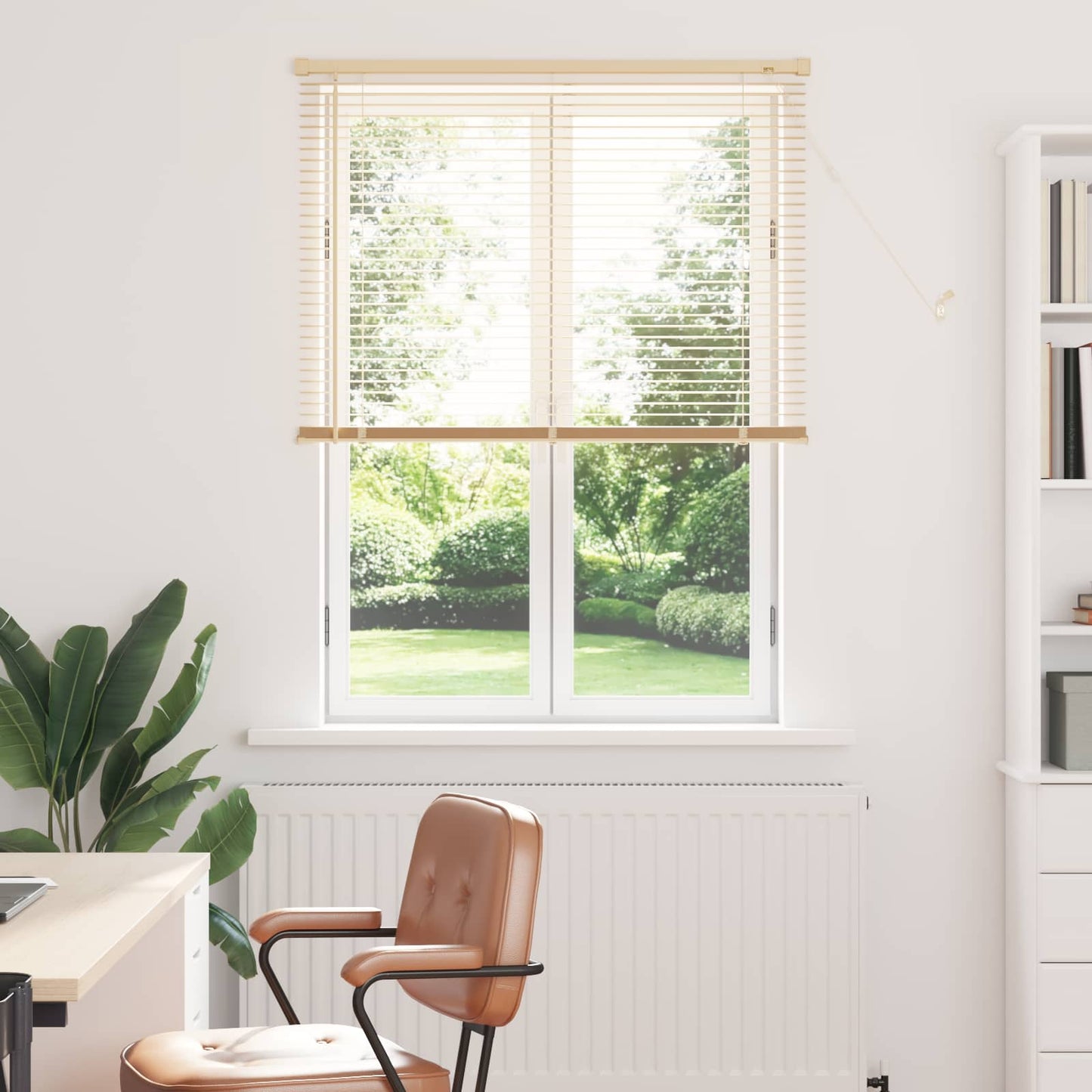vidaXL Venetian Blind Light Brown with Pattern 150 x 90 cm 25 mm PVC