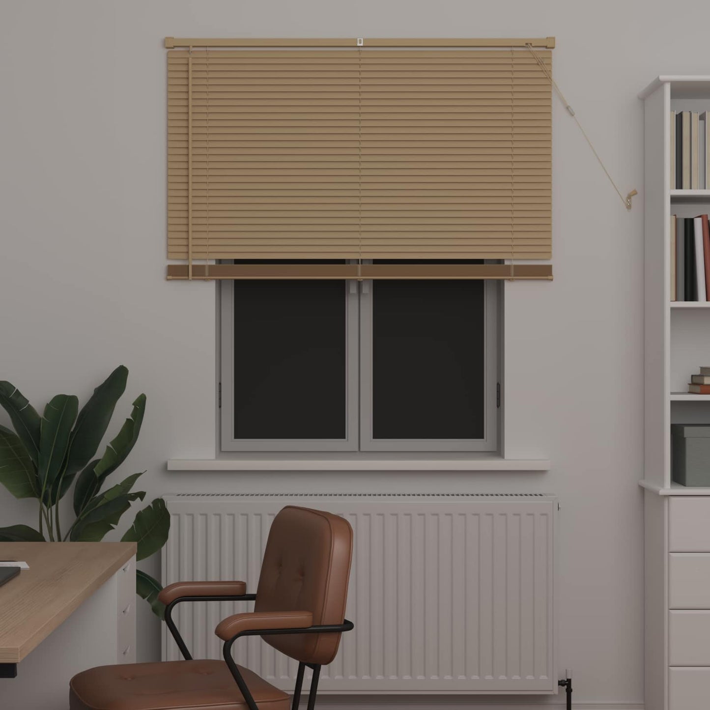 vidaXL Venetian Blind Light Brown with Pattern 150 x 110 cm 25 mm PVC