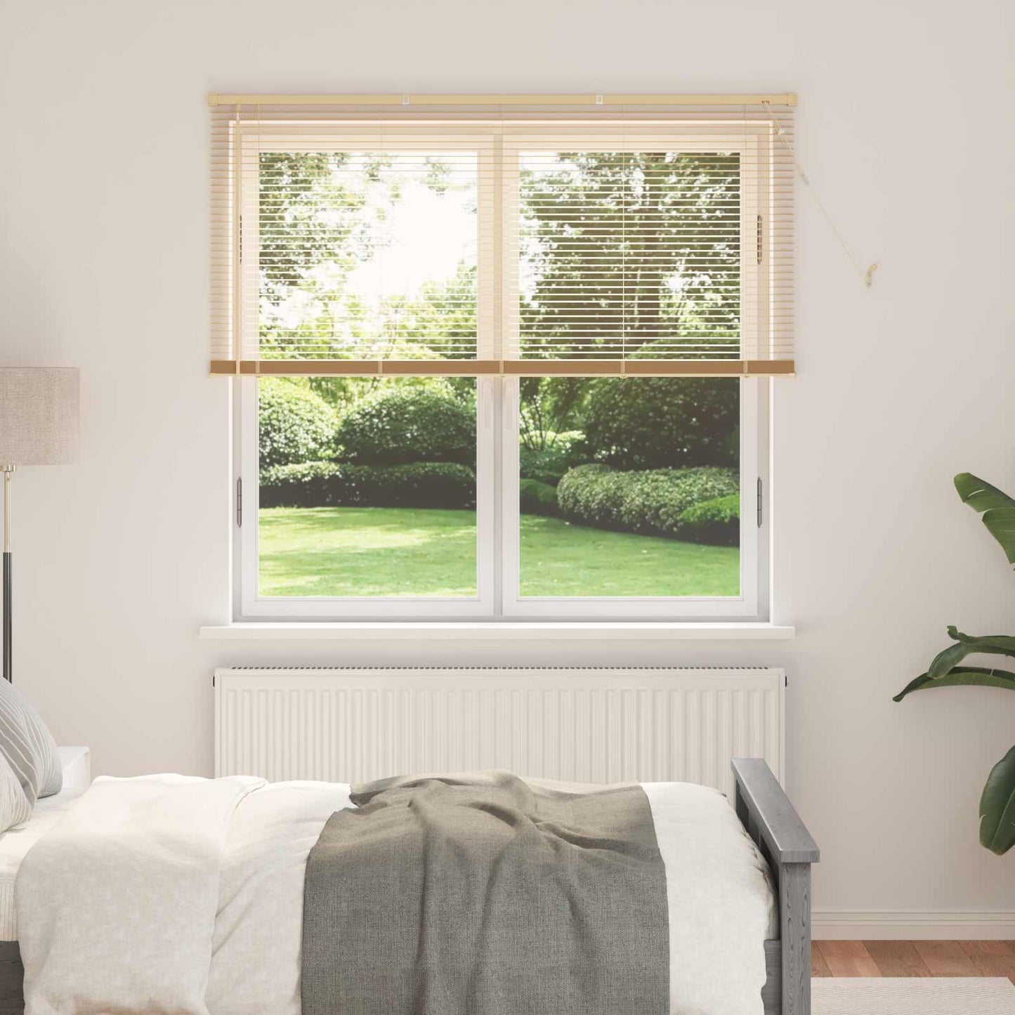 vidaXL Venetian Blind Light Brown with Pattern 150 x 130 cm 25 mm PVC