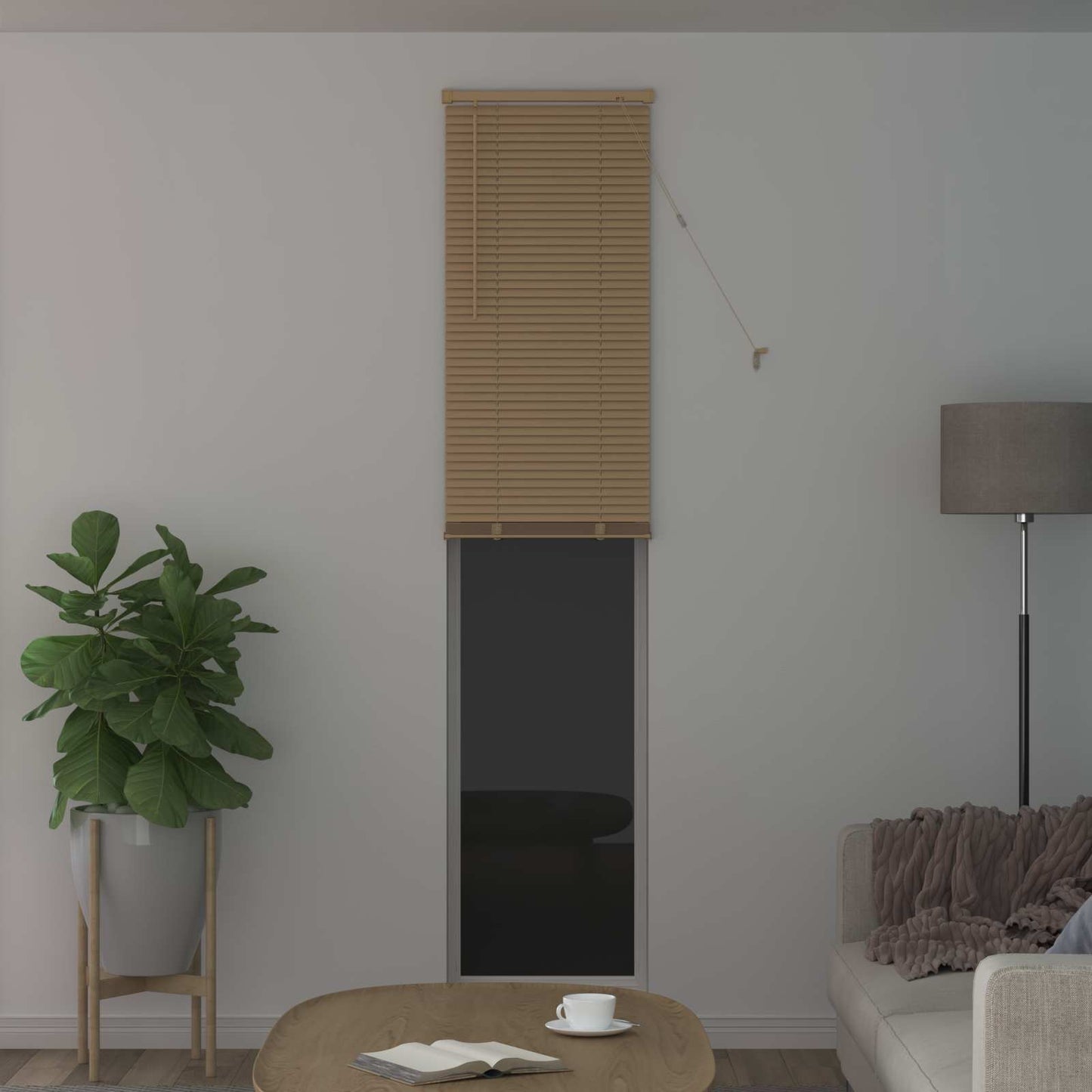 vidaXL Venetian Blind Light Brown with Pattern 213 x 40 cm 25 mm PVC