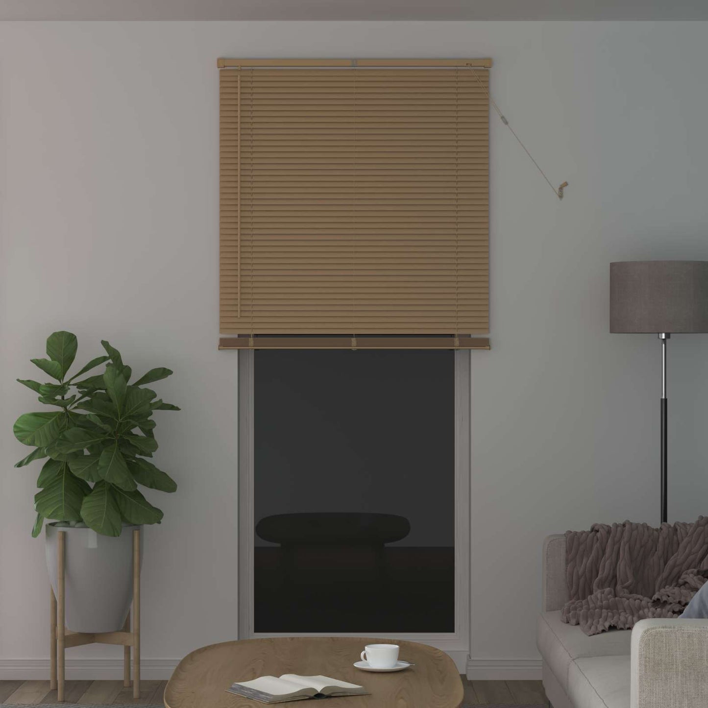 vidaXL Venetian Blind Light Brown with Pattern 213 x 90 cm 25 mm PVC