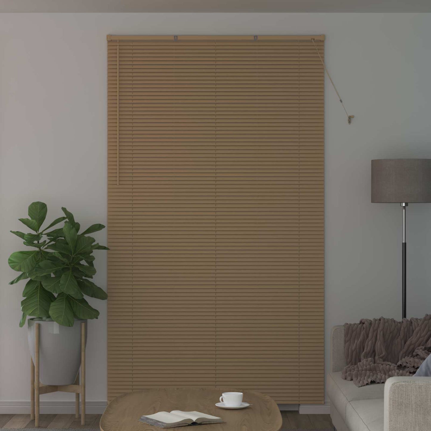 vidaXL Venetian Blind Light Brown with Pattern 213 x 130 cm 25 mm PVC