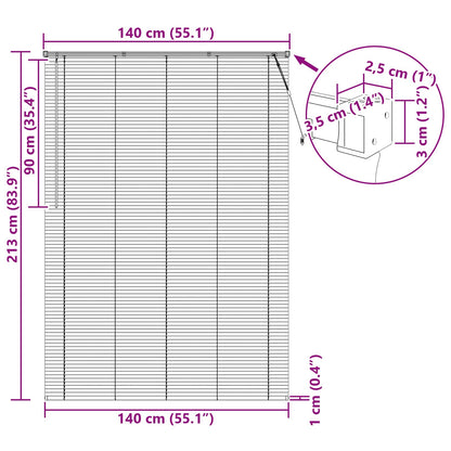 vidaXL Venetian Blind Light Brown with Pattern 213 x 140 cm 25 mm PVC