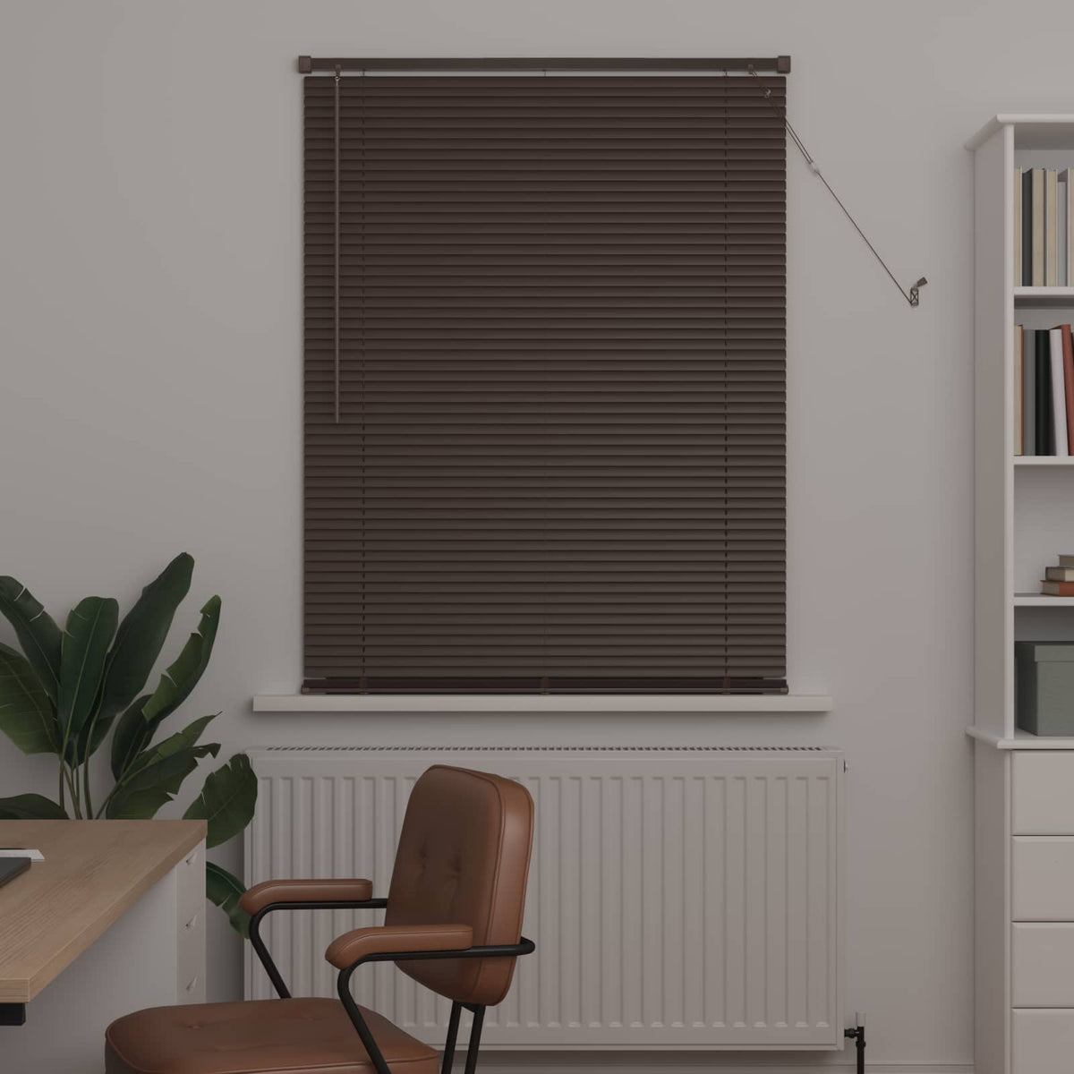 vidaXL Venetian Blind Dark Brown with Pattern 150 x 70 cm 25 mm PVC