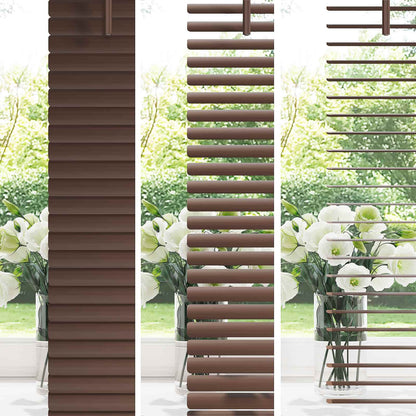 vidaXL Venetian Blind Dark Brown with Pattern 150 x 70 cm 25 mm PVC