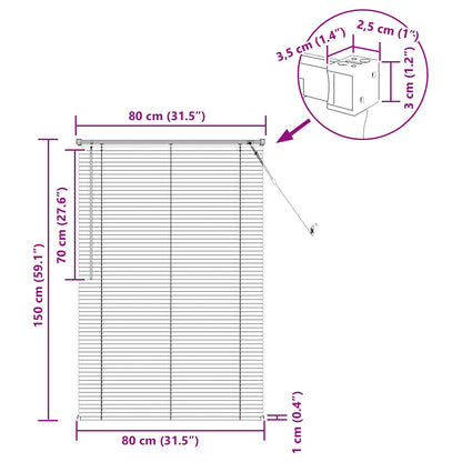 vidaXL Venetian Blind Dark Brown with Pattern 150 x 80 cm 25 mm PVC