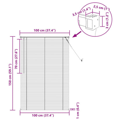 vidaXL Venetian Blind Dark Brown with Pattern 150 x 100 cm 25 mm PVC