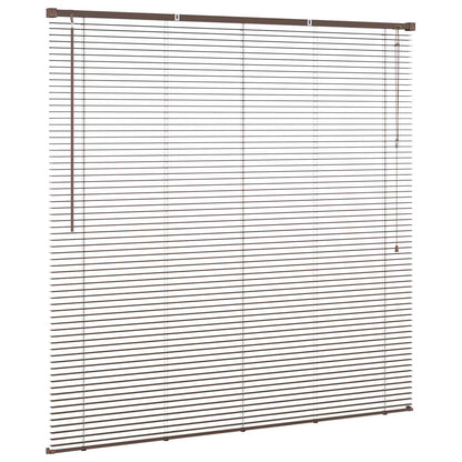vidaXL Venetian Blind Dark Brown with Pattern 150 x 140 cm 25 mm PVC
