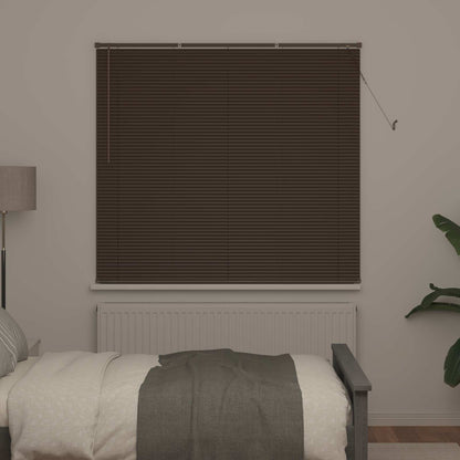 vidaXL Venetian Blind Dark Brown with Pattern 150 x 150 cm 25 mm PVC