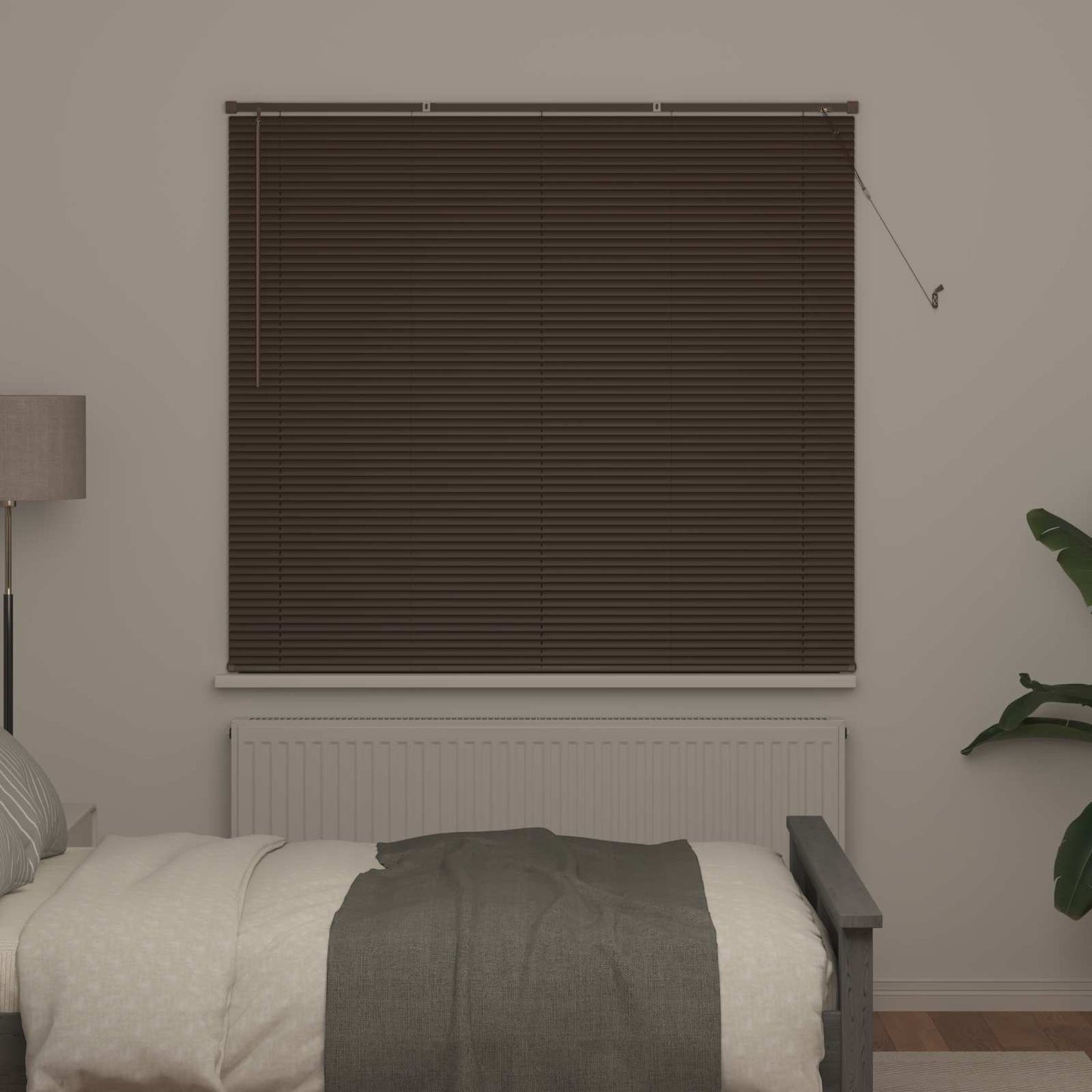 vidaXL Venetian Blind Dark Brown 160 x 150 cm 25 mm PVC