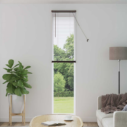vidaXL Venetian Blind Dark Brown with Pattern 213 x 40 cm 25 mm PVC