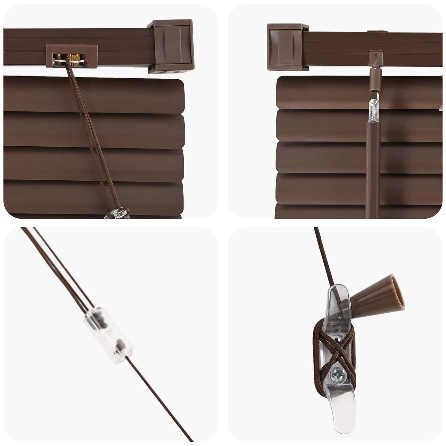 vidaXL Venetian Blind Manual Dark Brown with Pattern 213 x 70 cm PVC