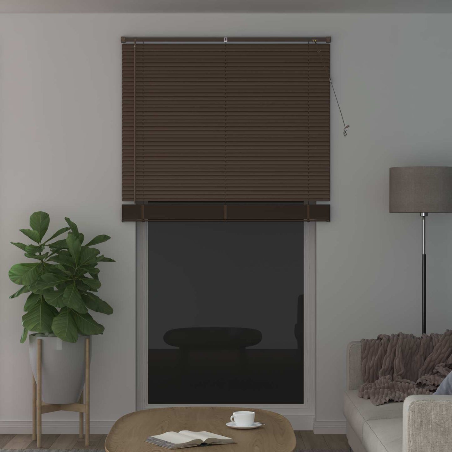 vidaXL Venetian Blind Dark Brown with Pattern 213 x 110 cm 25 mm PVC