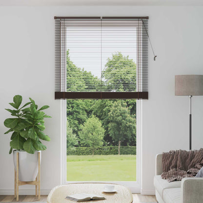 vidaXL Venetian Blind Dark Brown with Pattern 213 x 120 cm 25 mm PVC