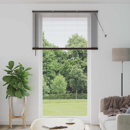 vidaXL Venetian Blind Dark Brown with Pattern 213 x 140 cm 25 mm PVC